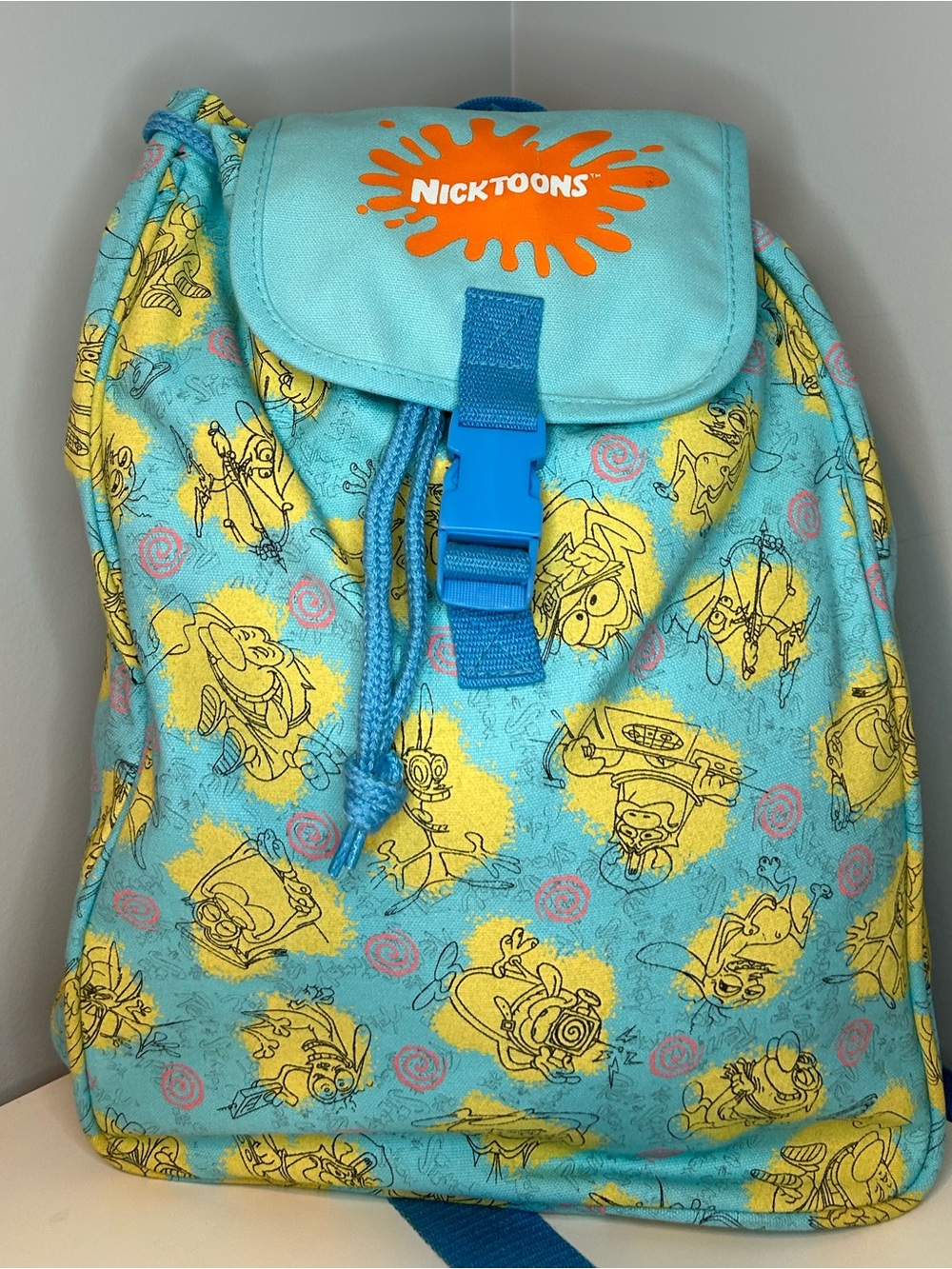 Nicktoons Ren & Stimpy Backpack Bag Nickelodeon 90s Cartoon EUC